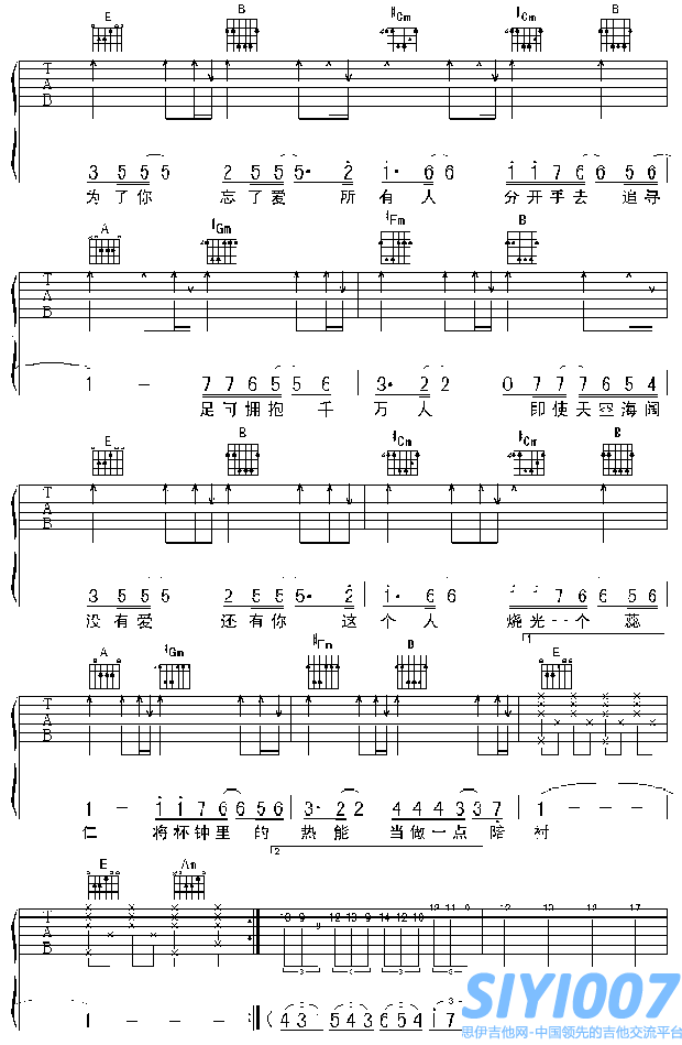 谢霆锋爱后余生吉他谱第2页