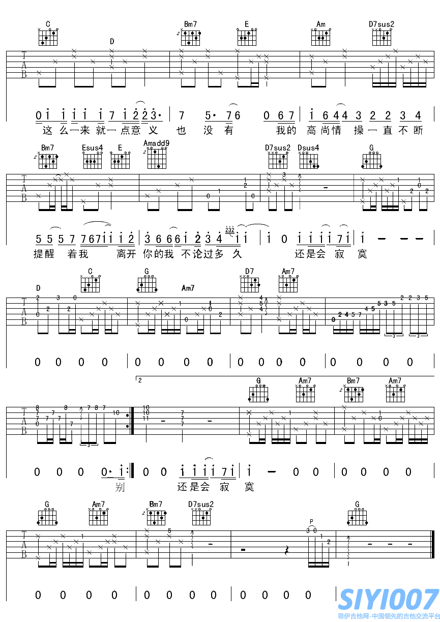 陈绮贞《慢歌1》吉他谱