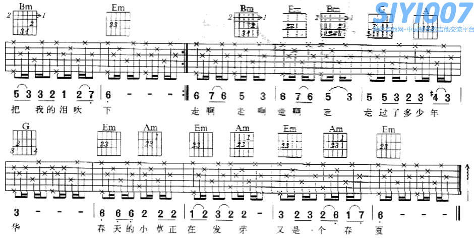 陈星流浪歌 G调吉他谱第2页