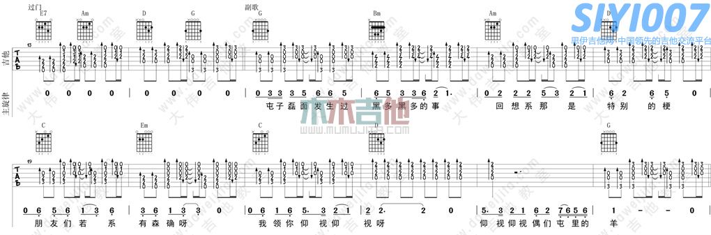 罗凯楠咱们屯里的人(粤语版)(大伟)吉他谱第2页