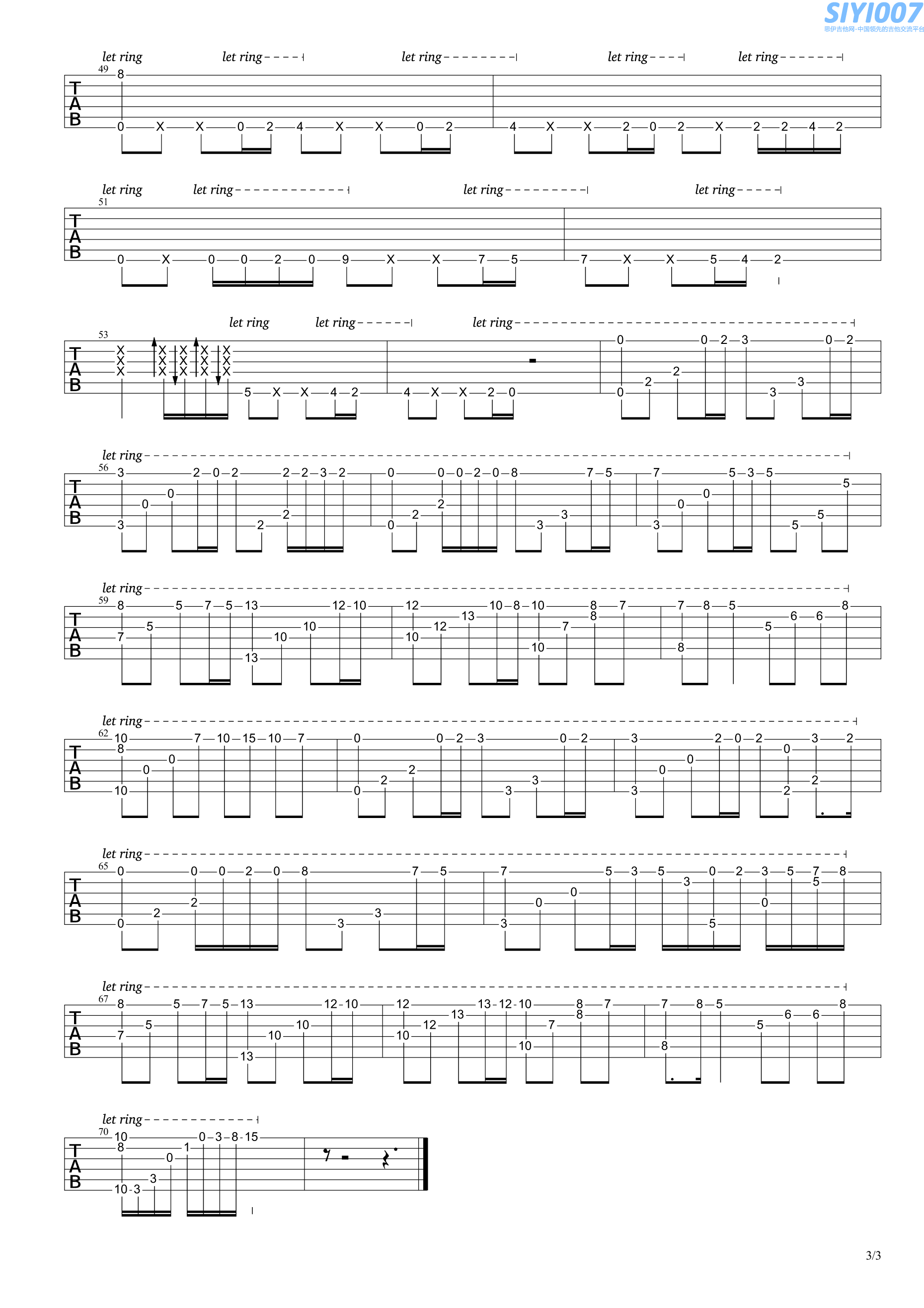 指弹亡灵序曲吉他谱第3页