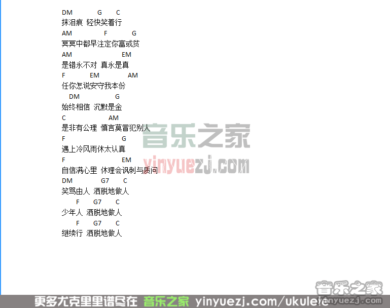 2张国荣《沉默是金》尤克里里谱