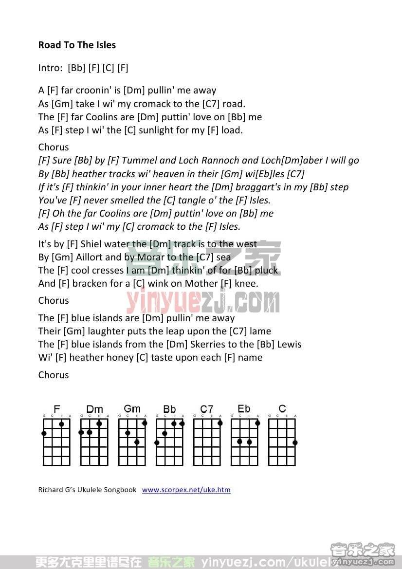 《Road To The Isles》尤克里里谱
