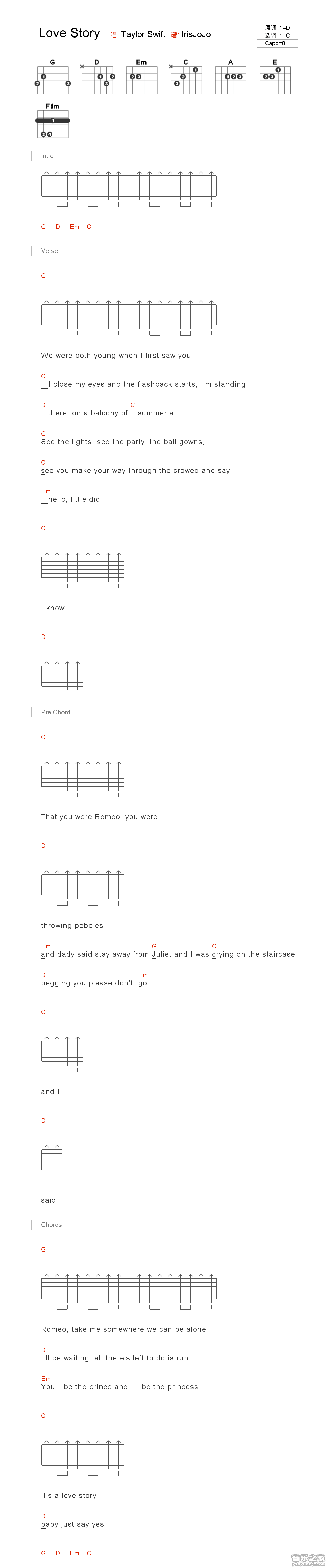1《love story》吉他谱