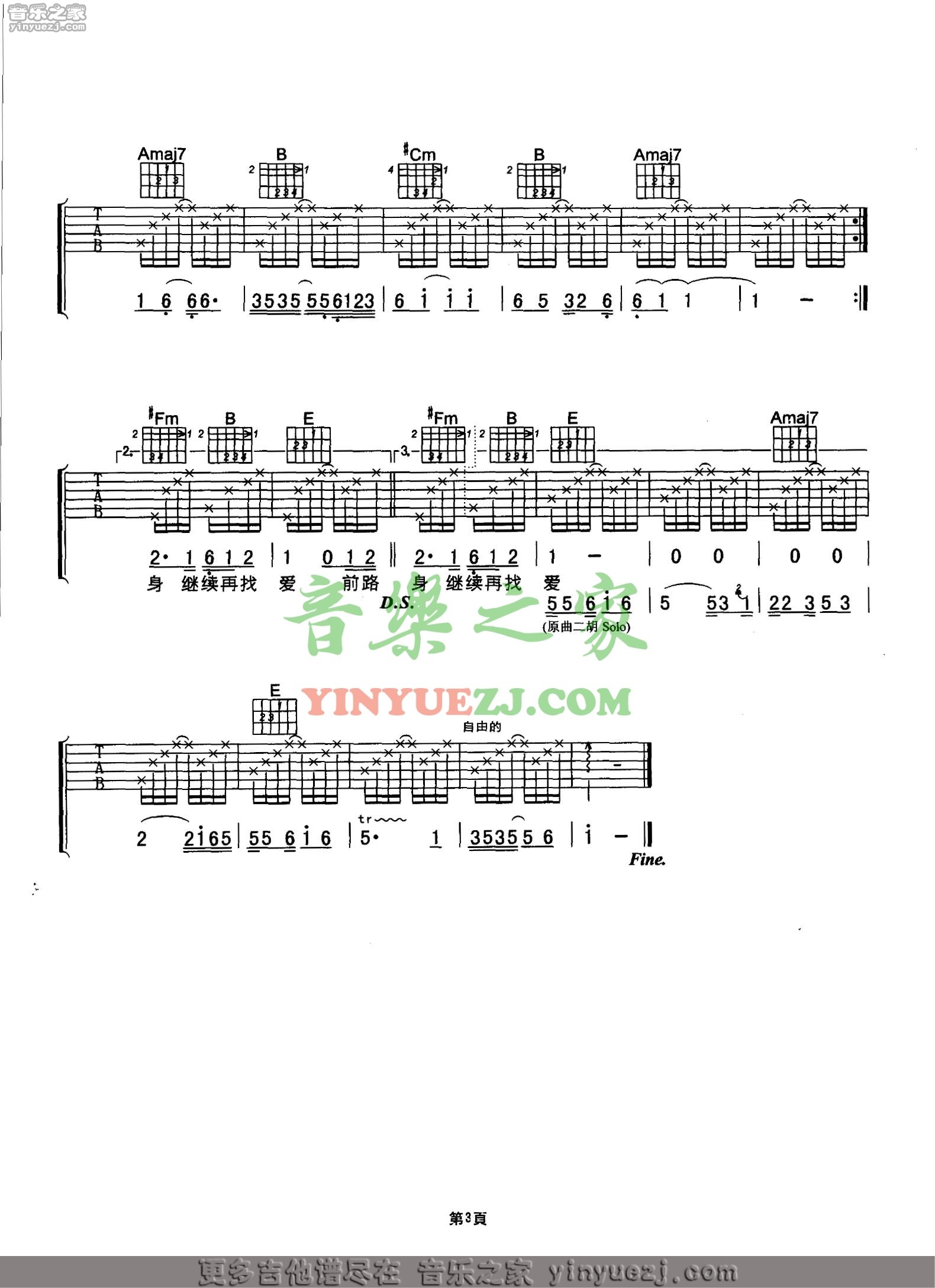 3刘德华《真我的风采》吉他谱