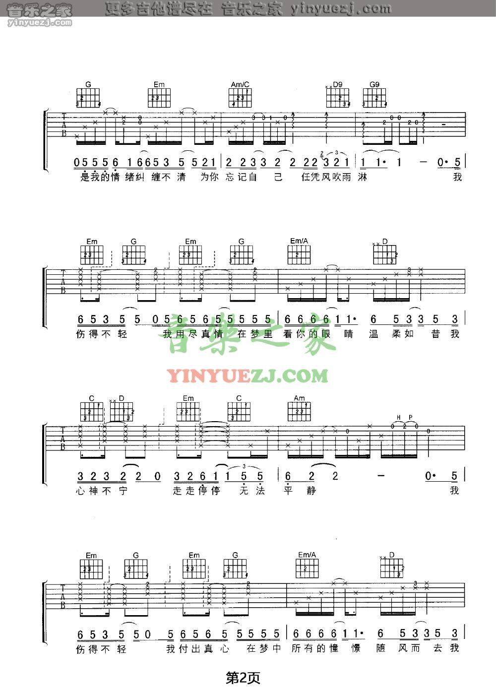 2王力宏《你伤了我的心》吉他谱