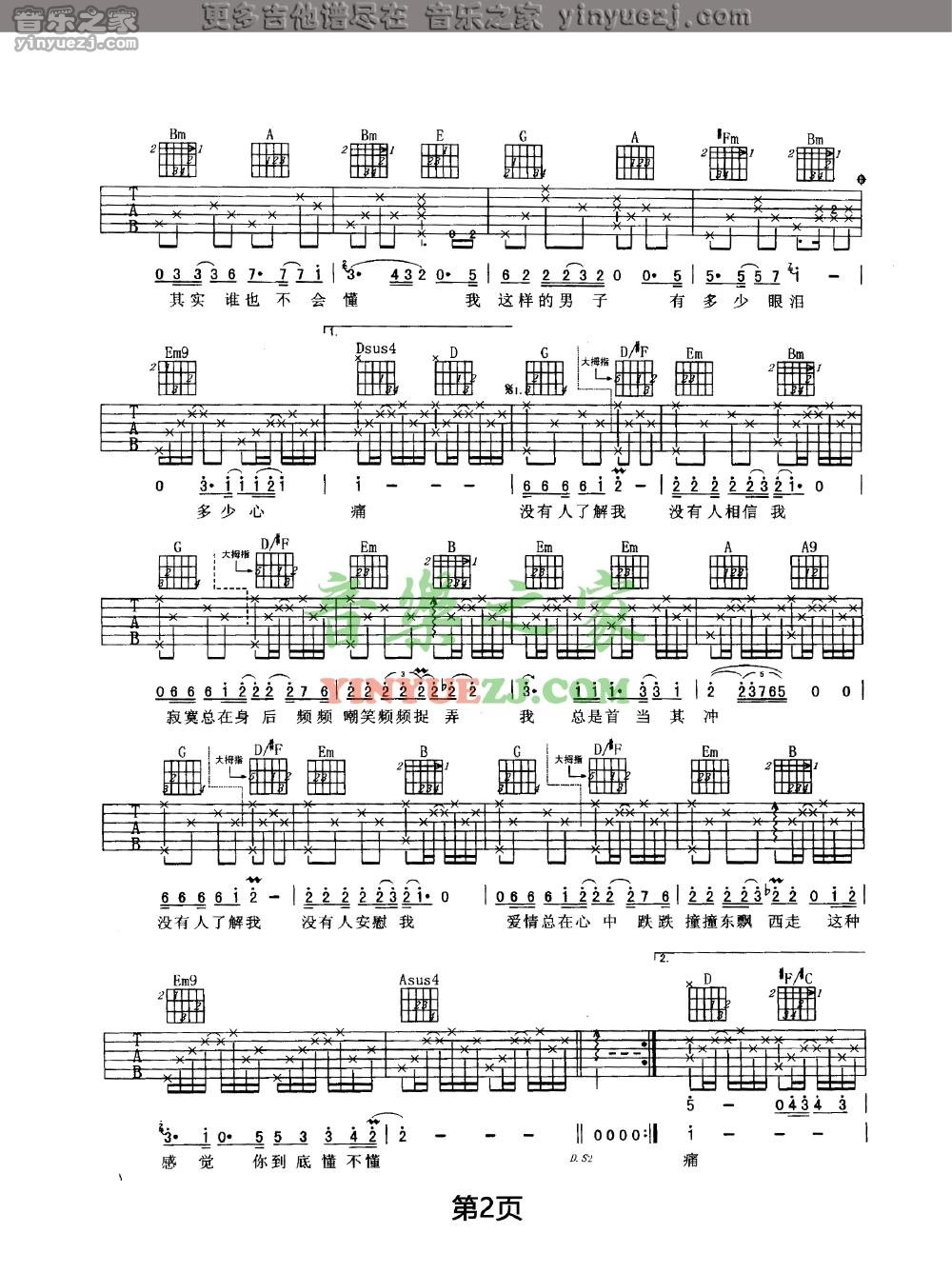 2任贤齐《了解》吉他谱
