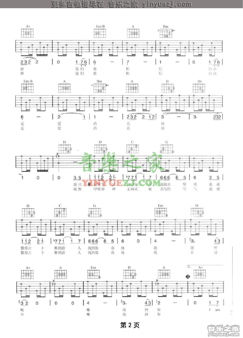 2陶喆《Free》吉他谱
