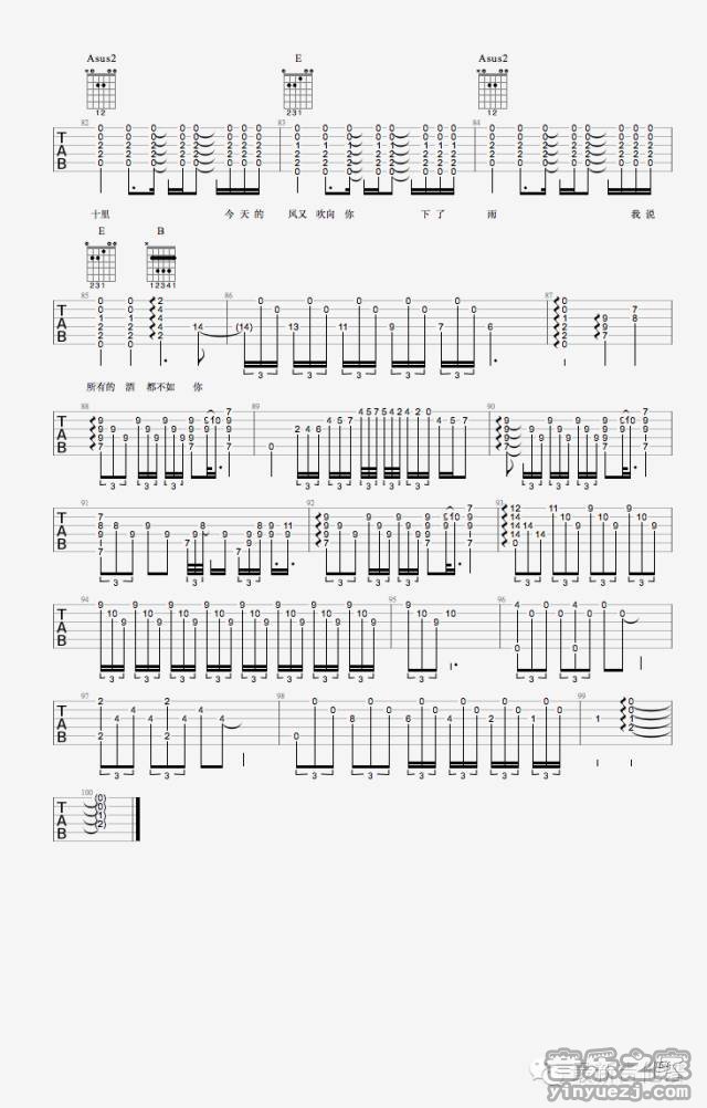 6鹿先森乐队《春风十里》吉他谱