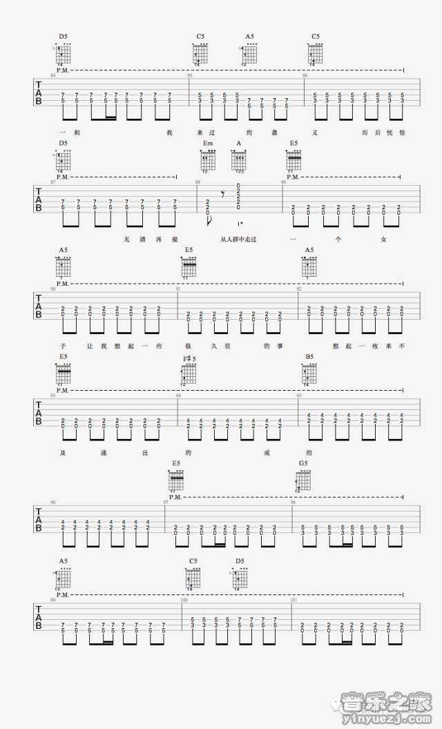 5陈鸿宇《霓虹深处》吉他谱