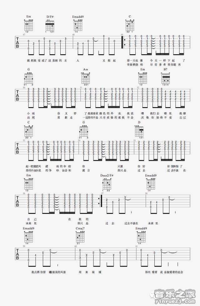 4崔跃文《小雨日记》吉他谱
