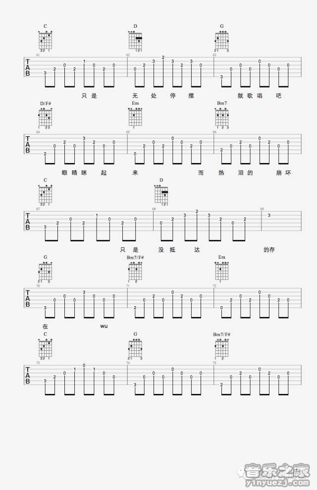 六线谱版5 陈鸿宇《理想三旬》吉他谱