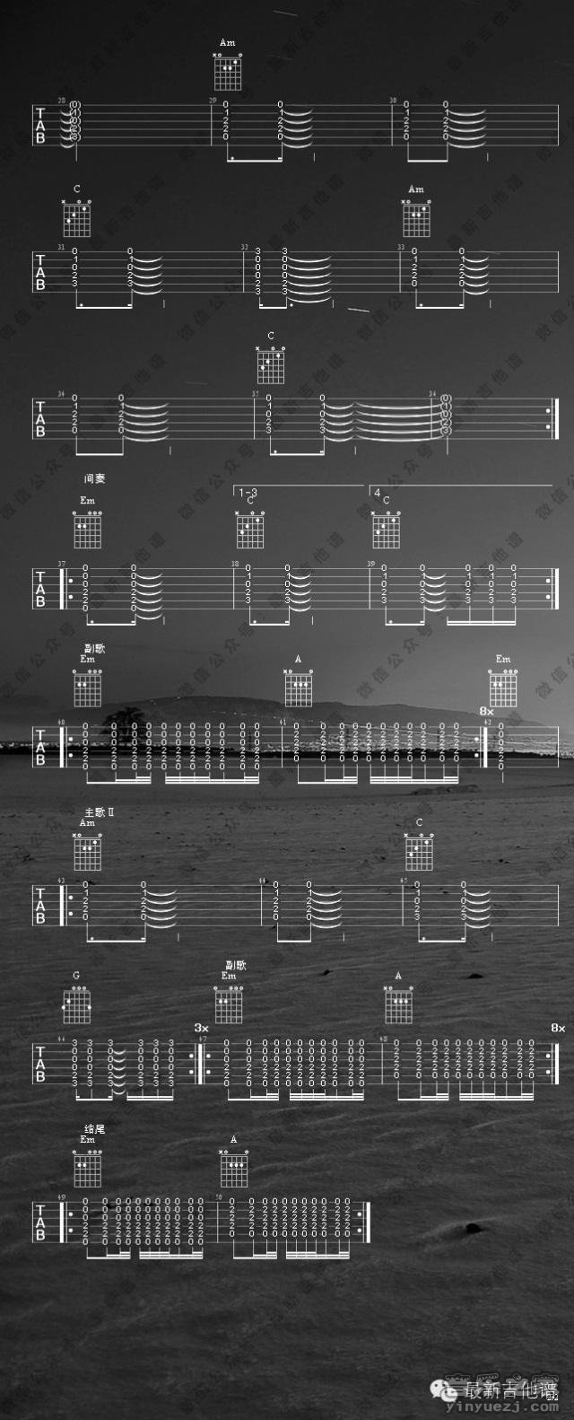 张楚冷暖自知吉他谱图片