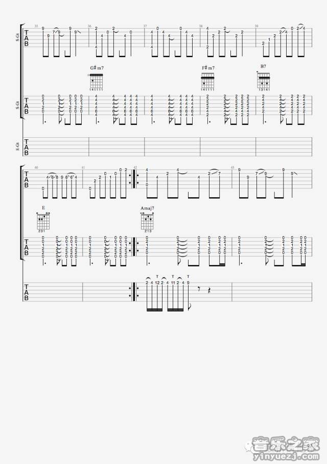 4最新吉他谱版 尧十三《失之城》吉他弹唱六线谱